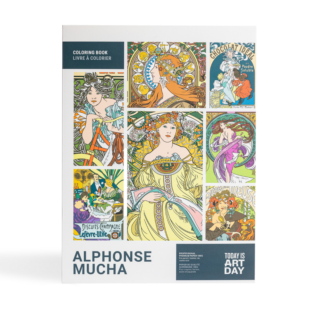 Alphonse Mucha Coloring Book Today is Art Day