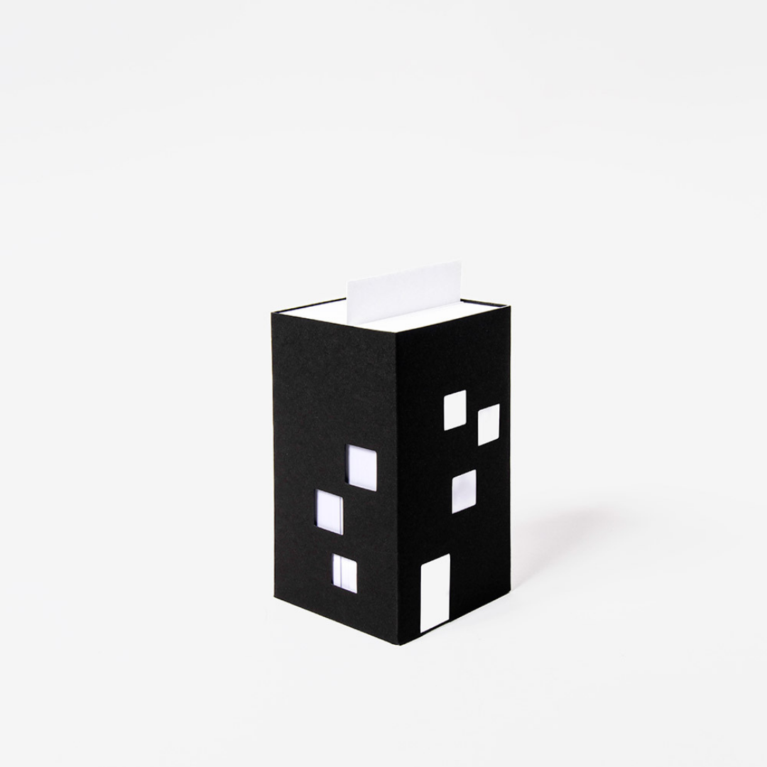 BUILDING OF NOTES BLACK - building notepad black (set of 3)