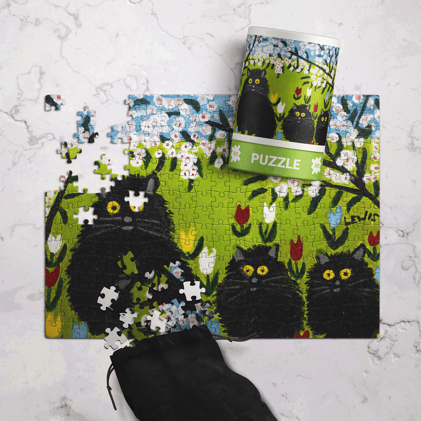 Trois Chats Noirs - Maud Lewis - 300-pièces