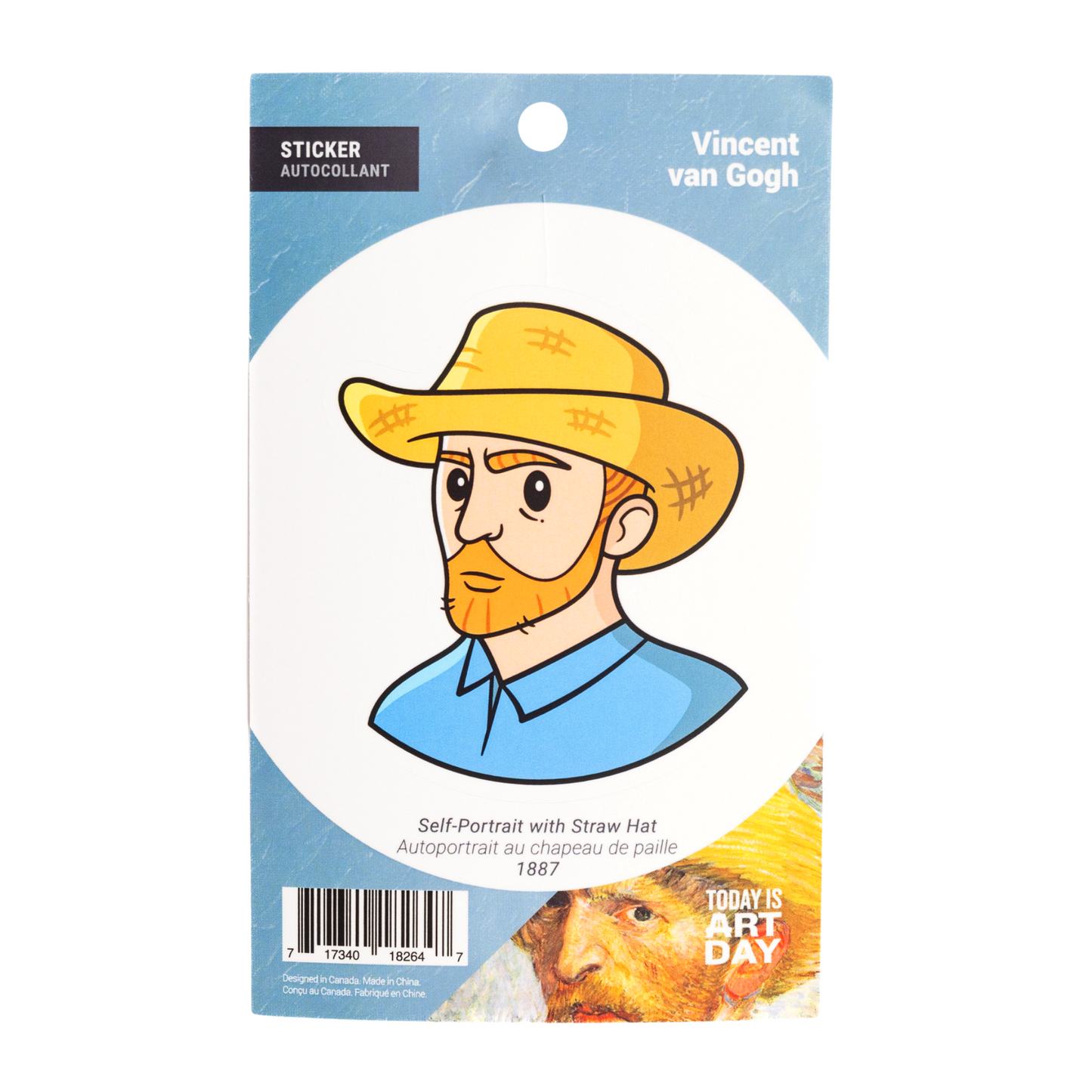 Self-Portrait with Straw Hat - Sticker