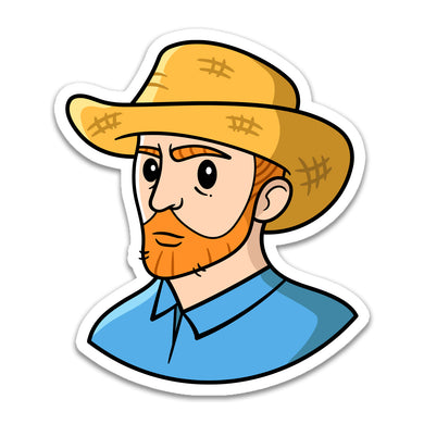 Autoportrait au chapeau de paille - Autocollant