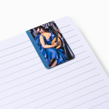 Woman in blue with a guitar - Magnetic Bookmark