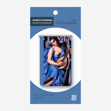 Woman in blue with a guitar - Magnetic Bookmark