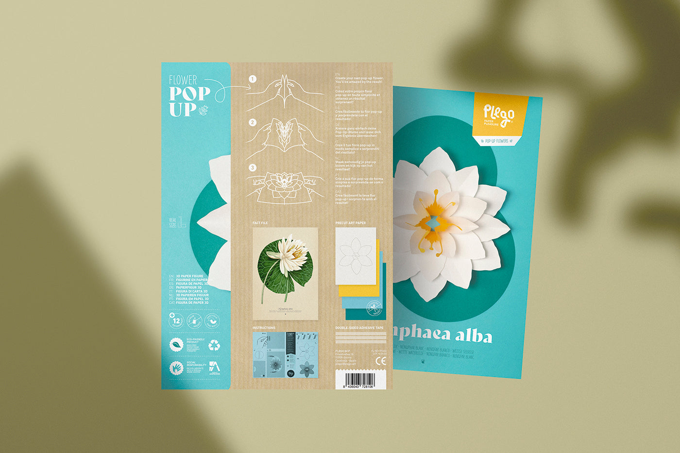 White Waterlily - Nymphaea alba - Pop-Up Figure