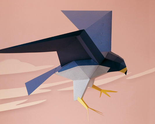 Peregrine Falcon - Falco Peregrinus - Paper Figure 3D