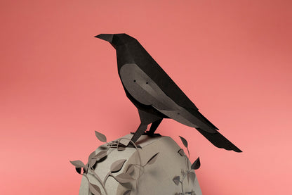 Raven - Corvus corax - Paper Figure 3D