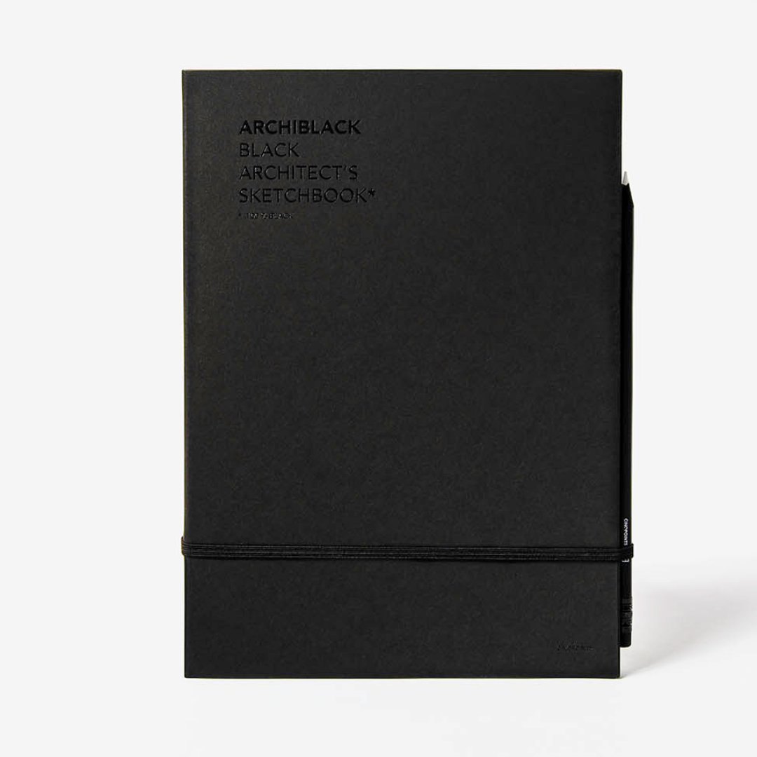 ARCHIBLACK - black sketchbook + white pencil