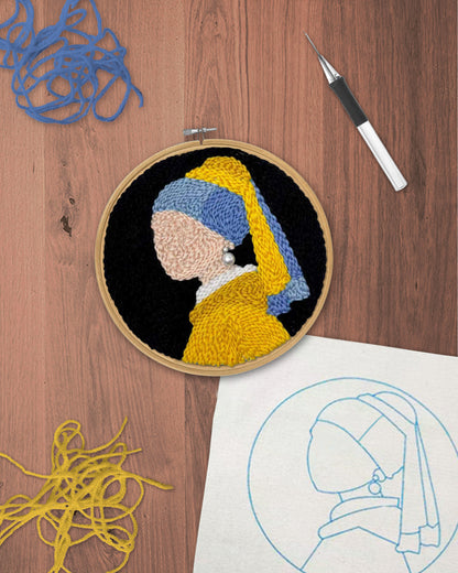 Girl with a Pearl Earring - Punch needle kit
