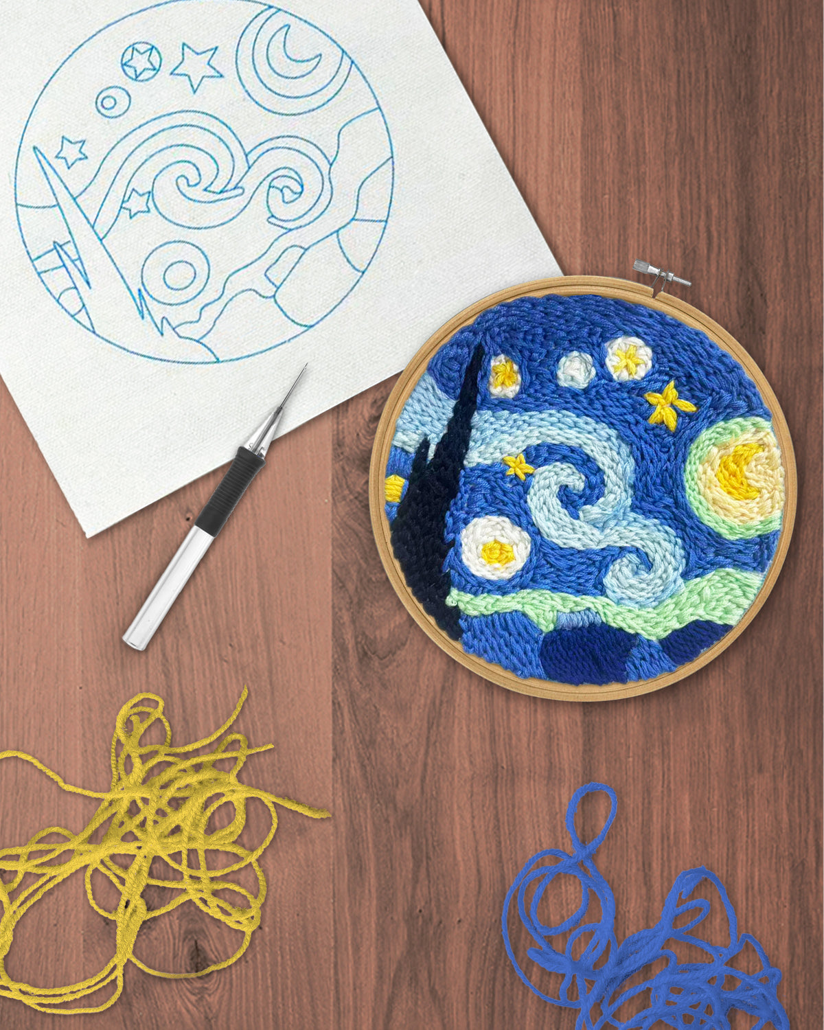 Starry Night - Punch needle kit