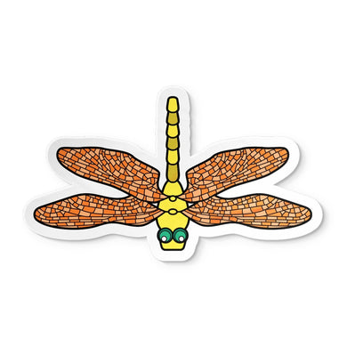 Libellule Orange - Autocollant