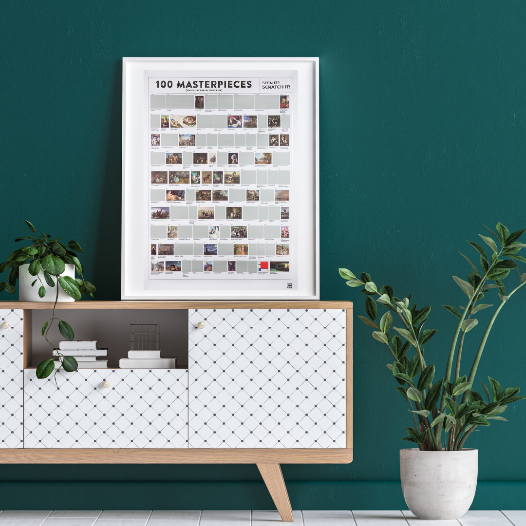 100 Masterpieces Scratch Poster