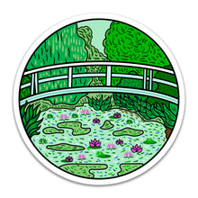Water lilies and Japanese Bridge - Sticker