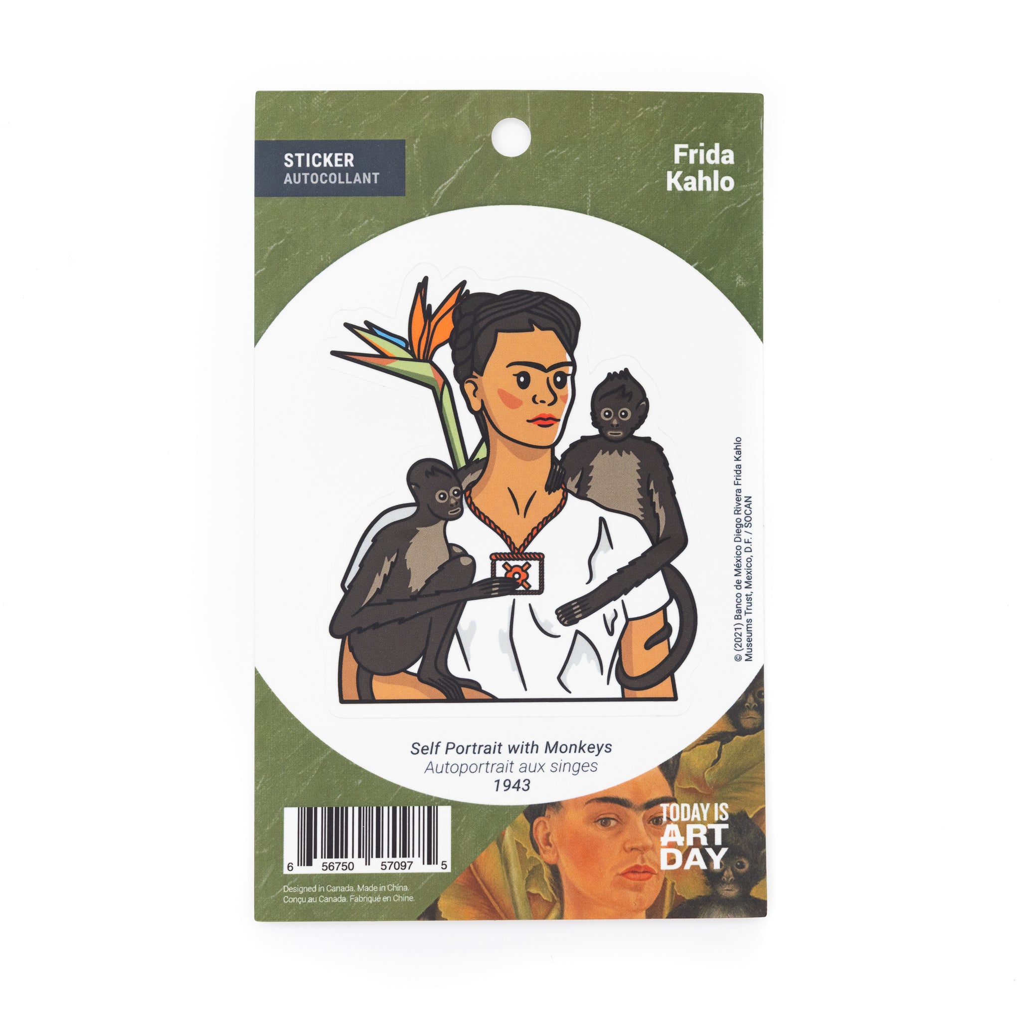 Self-Portrait with Monkeys - Sticker – Today is Art Day