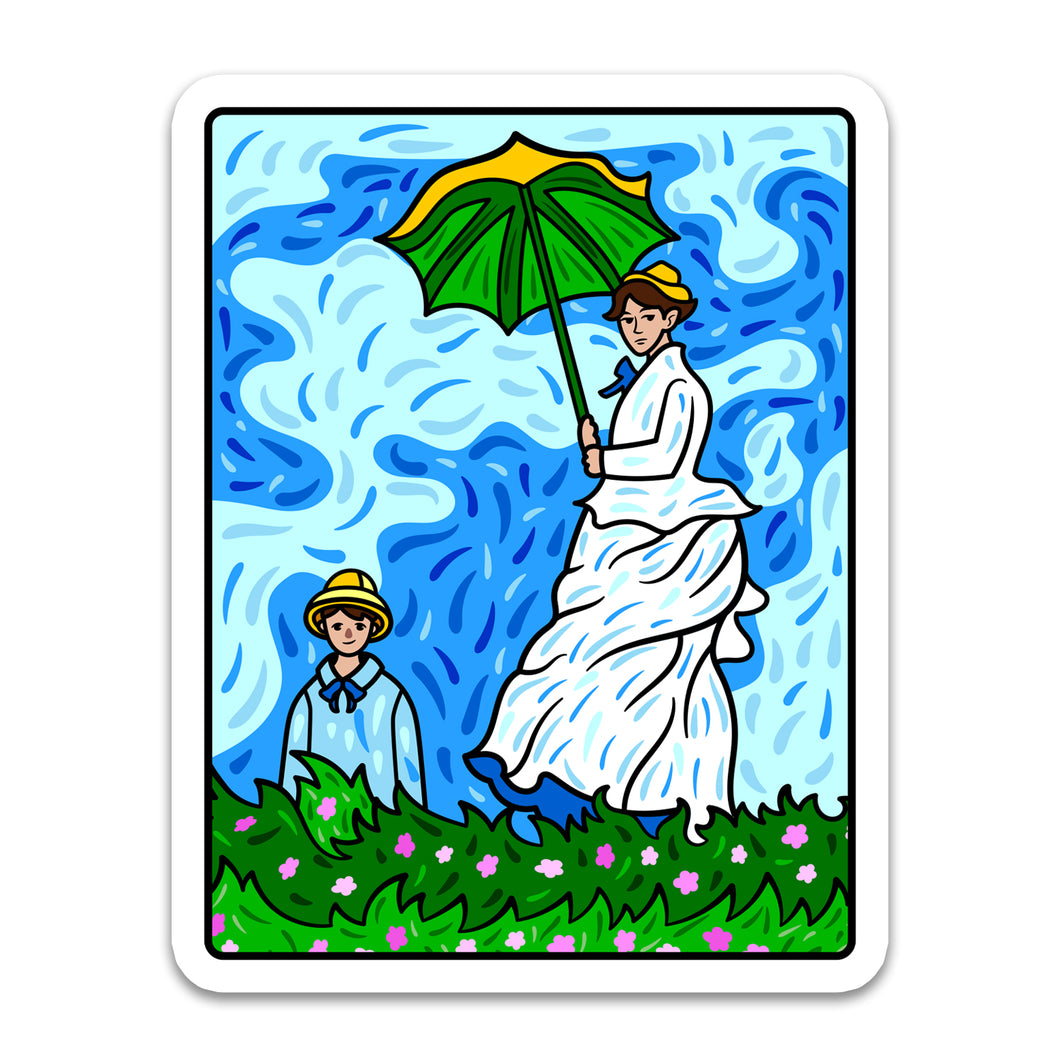 Femme à l'ombrelle - Autocollant