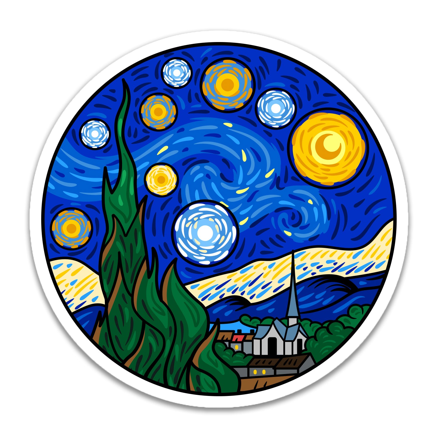 Starry Night - Sticker – Today is Art Day